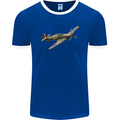 A Hawker Hurricane Flying Solo Mens Ringer T-Shirt FotL Royal Blue/White