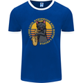 I Like Cats, Saxophones & Maybe 3 People Mens Ringer T-Shirt FotL Royal Blue/White