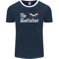 The Pot Father Funny Weed Drugs Cannabis Mens Ringer T-Shirt FotL Navy Blue/White