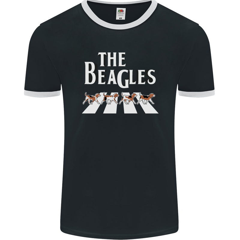 The Beagles Funny Dog Parody Mens Ringer T-Shirt FotL Black/White