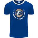 Vitamin Ski Funny Skiing Sloth Winter Sport Mens Ringer T-Shirt FotL Royal Blue/White