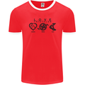 Love Triathlon Running Swimming Cycling Mens Ringer T-Shirt FotL Red/White