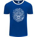 Funny Hipster Lion Mens Ringer T-Shirt FotL Royal Blue/White