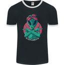 Funny Alien Gangster UFO 2Pac Rap Music Mens Ringer T-Shirt FotL Black/White