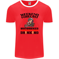 Biker Weekend Forecast Motorbikes Mens Ringer T-Shirt FotL Red/White