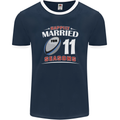 11 Year Wedding Anniversary 11th Rugby Mens Ringer T-Shirt FotL Navy Blue/White