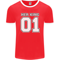 Her King Funny Wedding Anniversary Mens Ringer T-Shirt FotL Red/White