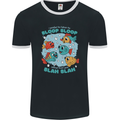 Bloop Bloop Funny Fishing Fisherman Mens Ringer T-Shirt FotL Black/White