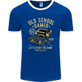 Old School Gamer Gaming Funny Mens Ringer T-Shirt FotL Royal Blue/White