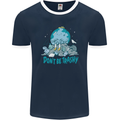 Climate Change Dont Be Trashy Environment Mens Ringer T-Shirt FotL Navy Blue/White