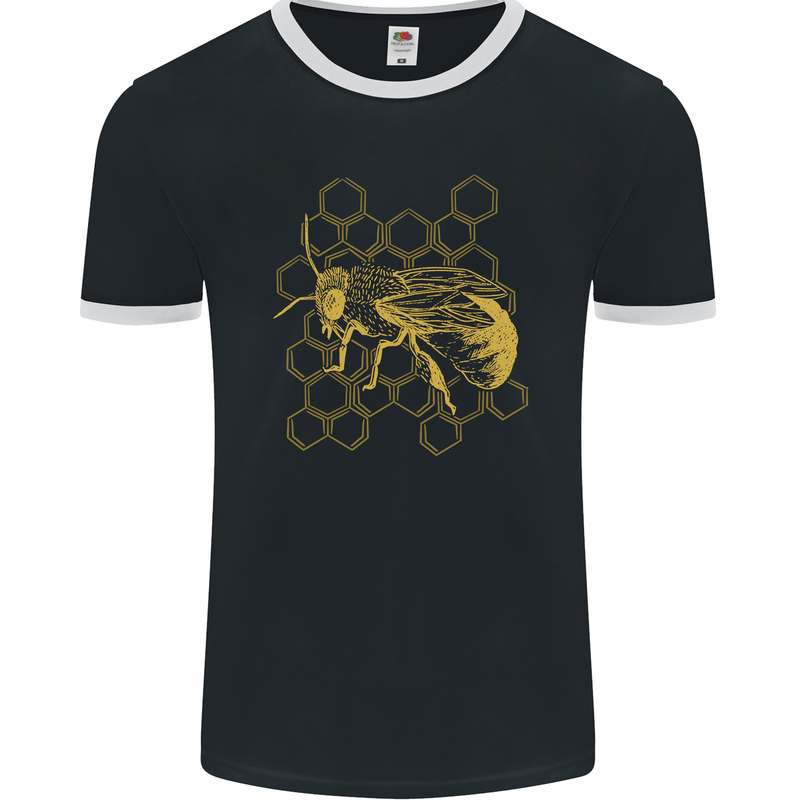 A Bee Design Mens Ringer T-Shirt FotL Black/White