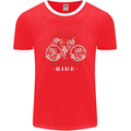 Life is a Beautiful Ride Cycling Bicycle Mens Ringer T-Shirt FotL Red/White