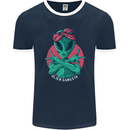 Funny Alien Gangster UFO 2Pac Rap Music Mens Ringer T-Shirt FotL Navy Blue/White