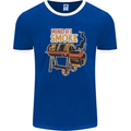 Mind if I Smoke Funny BBQ Grill Mens Ringer T-Shirt FotL Royal Blue/White