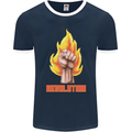 Pixelated Revolution Anarchy Anarchist 99% Mens Ringer T-Shirt FotL Navy Blue/White