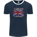 If This Flag Offends You Union Jack Britain Mens Ringer T-Shirt FotL Navy Blue/White