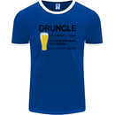Druncle Uncle Funny Beer Alcohol Day Mens Ringer T-Shirt FotL Royal Blue/White