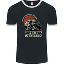 Adventure Is Calling 4X4 Off Roading Road Mens Ringer T-Shirt FotL Black/White