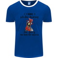 I Have Selective Hearing Sarcasm Slogan Mens White Ringer T-Shirt Royal Blue/White