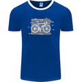 Bicycle Anatomy Funny Cyclist Cycling Funny Mens Ringer T-Shirt FotL Royal Blue/White