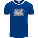 Bicycle Anatomy Funny Cyclist Cycling Funny Mens Ringer T-Shirt FotL Royal Blue/White