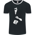 Martial Arts Silhouette MMA Jeet Kune Do Mens Ringer T-Shirt FotL Black/White