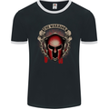 The Warrior Gym Spartan Helmet Bodybuilding Mens Ringer T-Shirt FotL Black/White