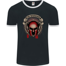 The Warrior Gym Spartan Helmet Bodybuilding Mens Ringer T-Shirt FotL Black/White