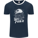 Home Is Where You Park It Funny Caravan Mens Ringer T-Shirt FotL Navy Blue/White