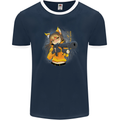 Anime Gun Girl Mens Ringer T-Shirt FotL Navy Blue/White