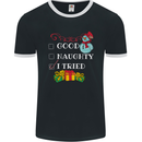 Good Naughty I Tried Funny Christmas Xmas Mens Ringer T-Shirt FotL Black/White