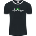 Pulse Camping Camper Camp Festival ECG Mens Ringer T-Shirt FotL Black/White