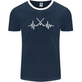 Pulse Hockey Ice Street Player ECG Mens Ringer T-Shirt FotL Navy Blue/White