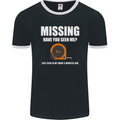 Missing Tape Measure Funny Carpenter DIY Mens Ringer T-Shirt FotL Black/White