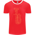 A Tuba Musical Instruments Brass Band Mens Ringer T-Shirt FotL Red/White