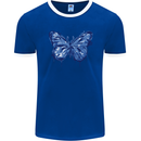 Dripping Blue Butterfly Rhopalocera Mens Ringer T-Shirt FotL Royal Blue/White