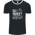 Go Heavy or Go Home Gym Training Top Mens Ringer T-Shirt FotL Black/White