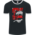 Sweat Like a Pig to Look Like a Fox Gym Mens Ringer T-Shirt FotL Black/White