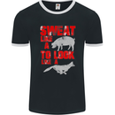Sweat Like a Pig to Look Like a Fox Gym Mens Ringer T-Shirt FotL Black/White