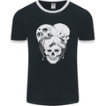 Biker Skulls Motorcycle Motobike Chopper Mens Ringer T-Shirt FotL Black/White