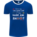 Raise Aim Shoot Funny Archery Archer Mens Ringer T-Shirt FotL Royal Blue/White