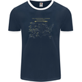 US National Parks Hiking Trekking Walking Mens Ringer T-Shirt FotL Navy Blue/White