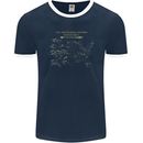 US National Parks Hiking Trekking Walking Mens Ringer T-Shirt FotL Navy Blue/White