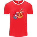 My Wife Rocks Funny Music Guitar Mens Ringer T-Shirt FotL Red/White