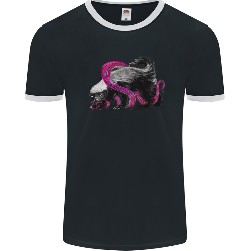 Honey Badger Mens Ringer T-Shirt FotL Black/White