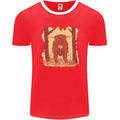 A Highland Cow Mens Ringer T-Shirt FotL Red/White