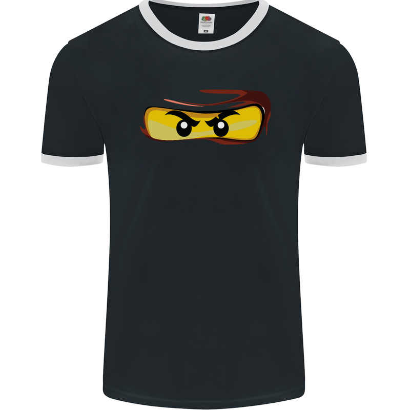 Ninja Eyes Mens Ringer T-Shirt FotL Black/White