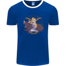 Taurus Star Sign Zodiac Astrological Mens Ringer T-Shirt Royal Blue/White