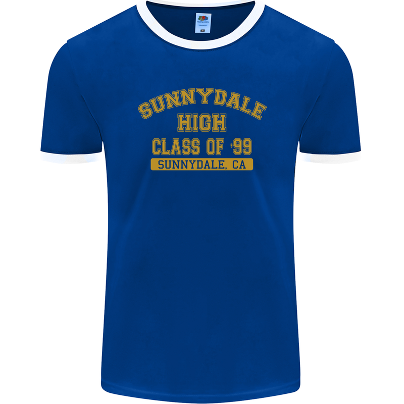 Sunnydale High TV & Movies Mens Ringer T-Shirt FotL Royal Blue/White