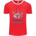 I'm Going to Be a Big Sister Unicorn Mens Ringer T-Shirt FotL Red/White